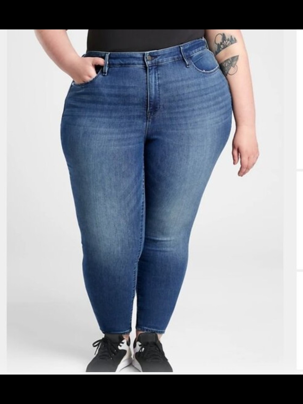 706-ATHLETA- High-Rise Skinny Jeans in Medium Blue Denim,Sz.26X
